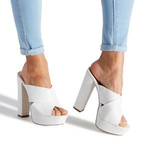 ShoeDazzle Miami Platform Mule Sandal Heels Pumps
